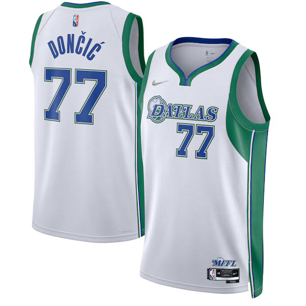 Luka Doncic Mavs Jersey Green/White