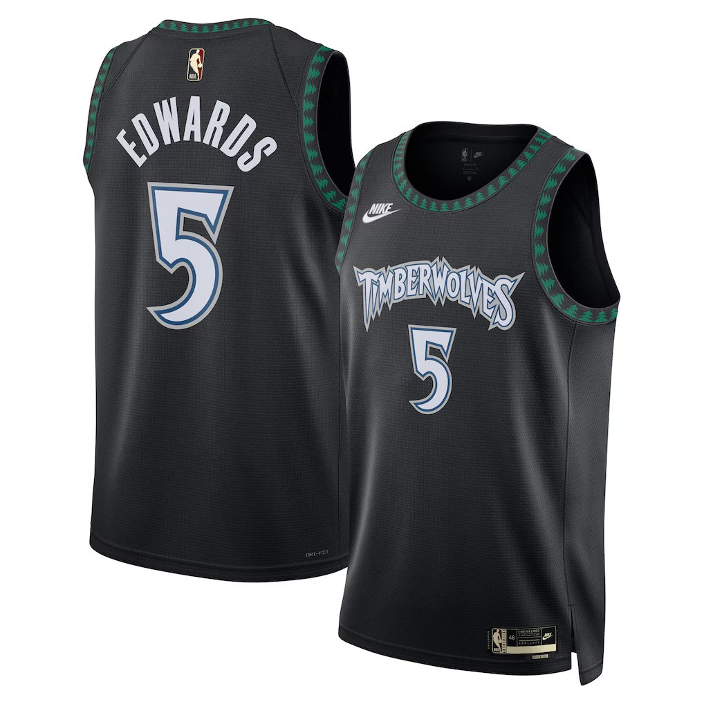 Anthony Edwards Black Minnesota Timberwolves Swingman Jersey - Classic Edition