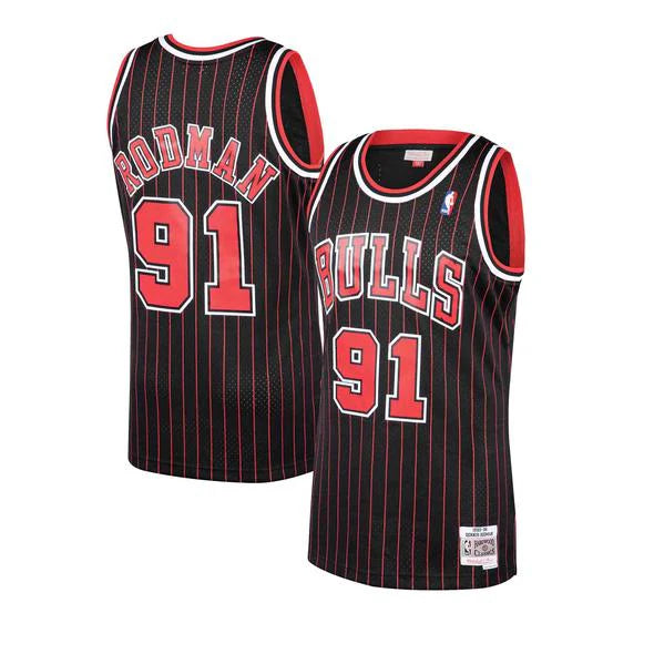 Chicago Bulls Dennis Rodman Black 1995-96 Hardwood Classics Swingman