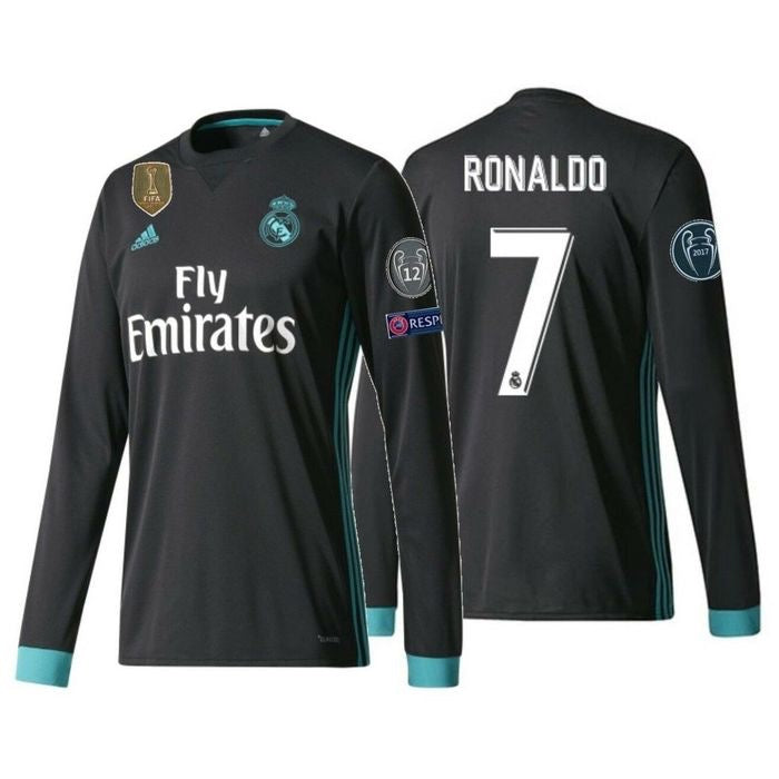 Ronaldo Real Madrid Black Long Sleeve Jersey
