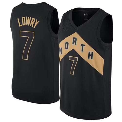 Kyle Lowry Raptors Jersey Black/Gold