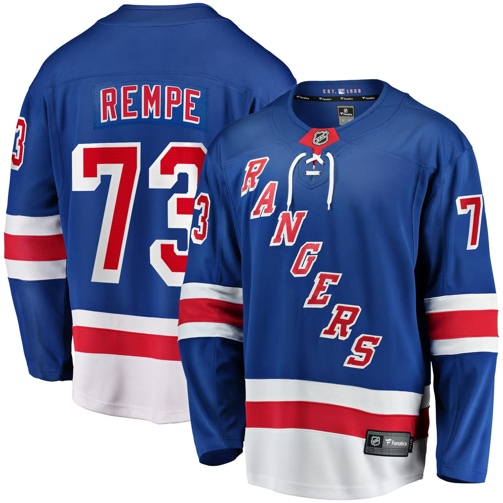 New York Rangers Matt Rempe Jersey Blue/Cream