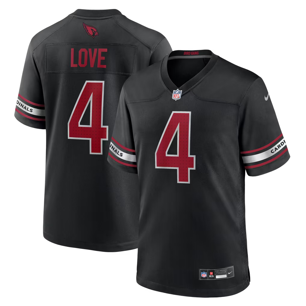 Jeremiyah Love Black Arizona Cardinals Alternate Game Player Jersey